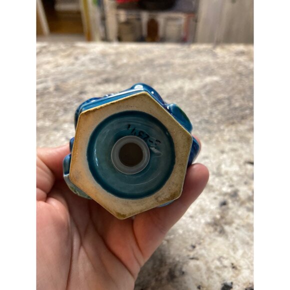 Vintage Inarco Japan E-2371 Mood Indigo Blue Salt & Pepper Set Ceramic Grapevine - Picture 10 of 12